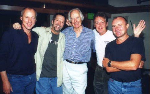 Mark Knopfler, Eric Clapton, George Martin, Paul McCartney and Phil Collins